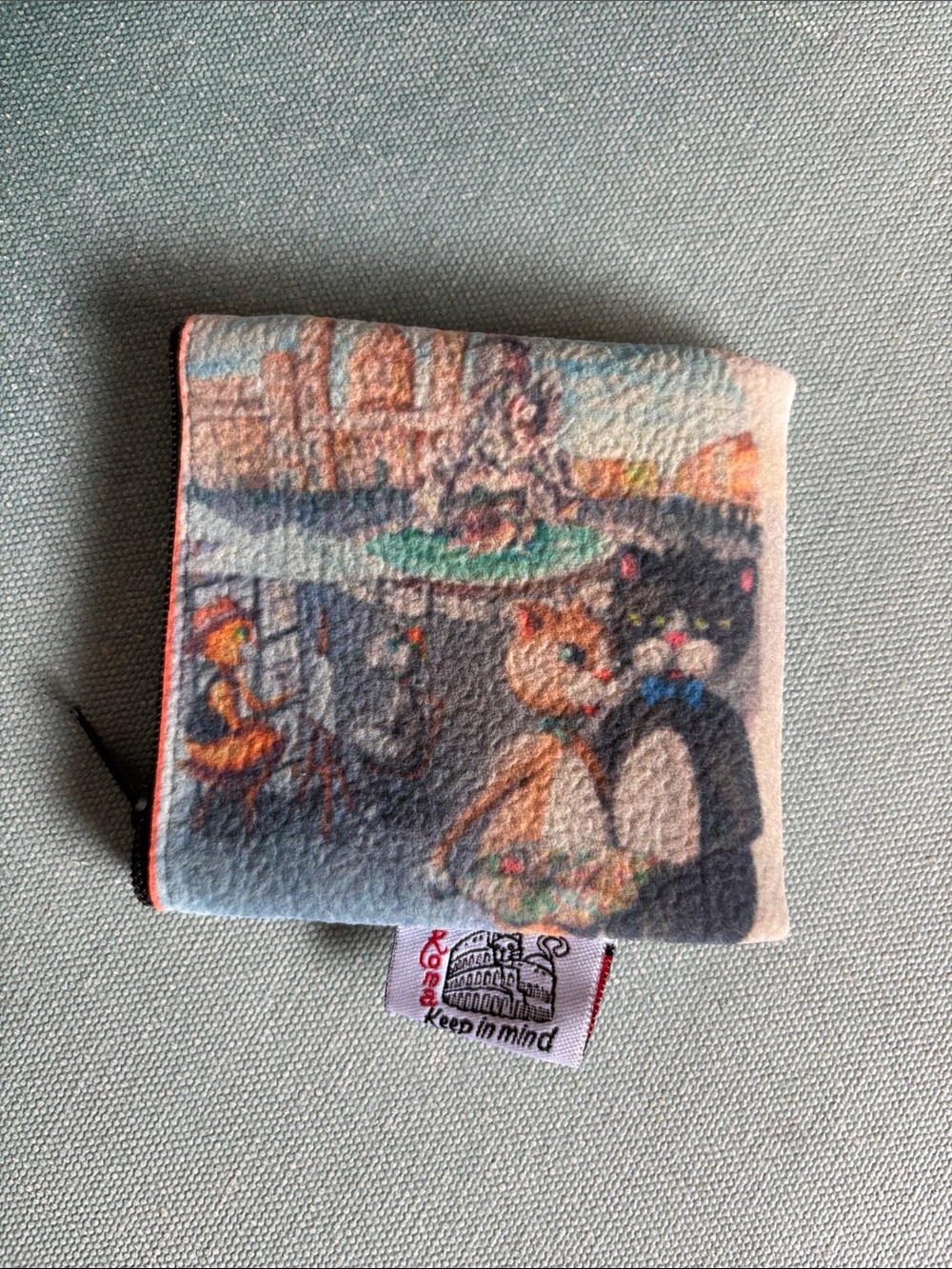 Keep In Mind Roma Mini Zippered Pouch Cats Vegan Souvenir